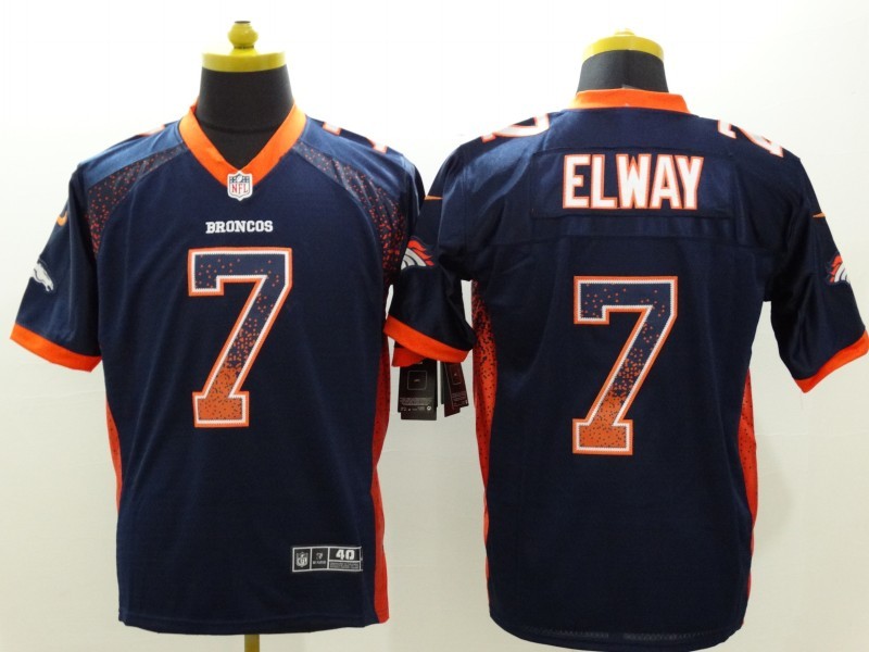 Men's Denver Broncos John Elway #7 Navy Jersey